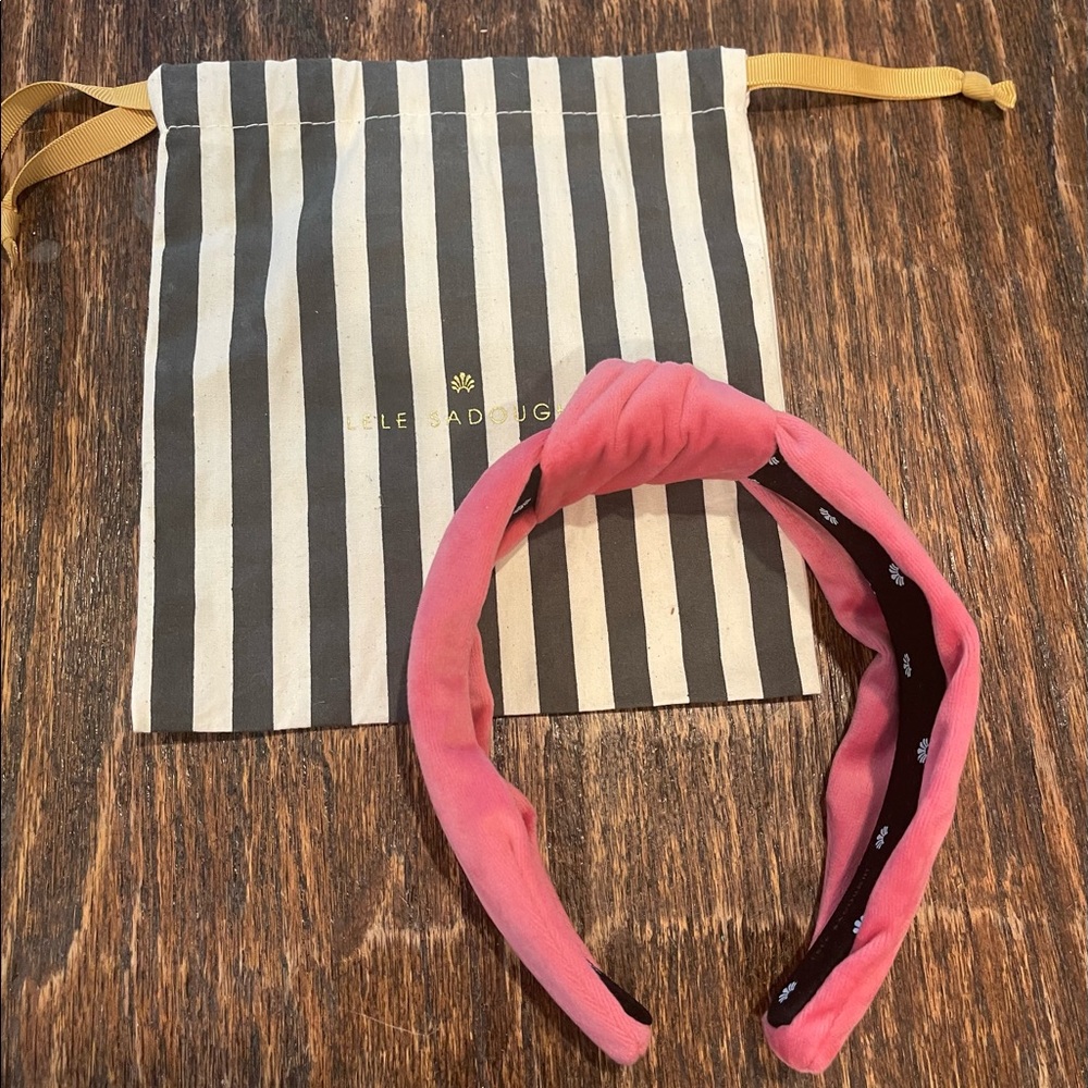 Lele Sadoughi pink velvet headband